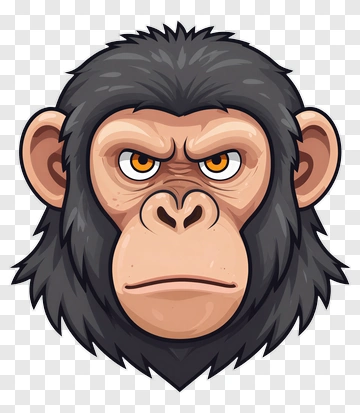 Cartoon Gorilla Face PNG