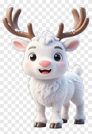 Cartoon Reindeer With Antlers PNG