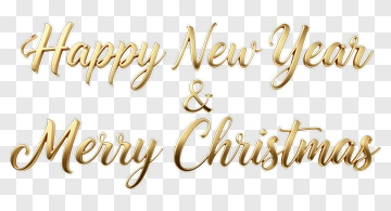 Happy New Year And Merry Christmas Greeting PNG
