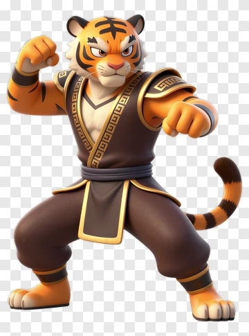 3D Tiger Martial Artist PNG