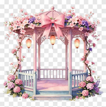 Floral Gazebo With Lanterns PNG