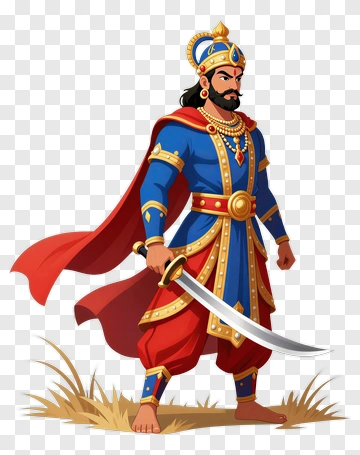 Cartoon Warrior Holding A Sword PNG