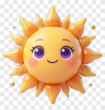 Cartoon Sun With A Happy Face PNG