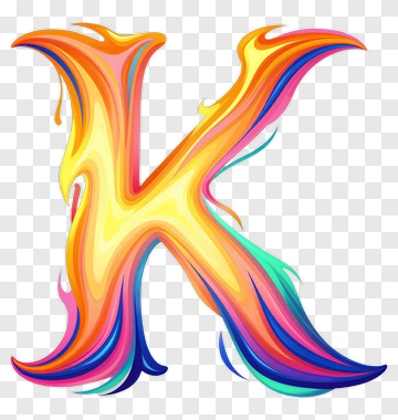 Colorful Letter K PNG