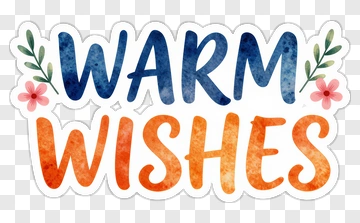 Warm Wishes Greeting Card Design PNG