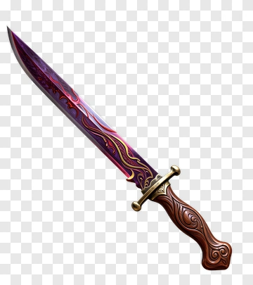 Decorative Fantasy Dagger With Intricate Design PNG