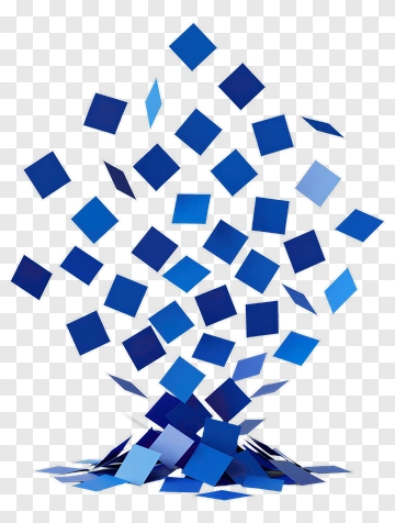 Blue Geometric Shapes Falling PNG