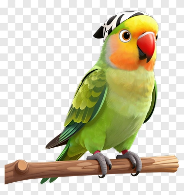 Cartoon Parrot Wearing A Pirate Hat PNG