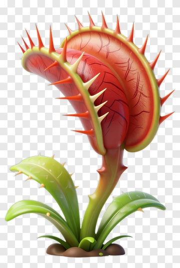 Cartoon Venus Flytrap Plant PNG