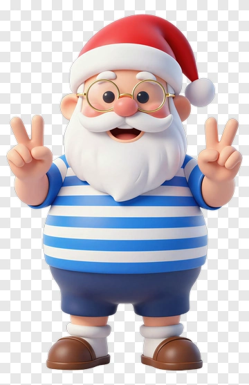 Cartoon Santa Claus With Peace Sign PNG