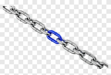 Metal Chain With Blue Link PNG