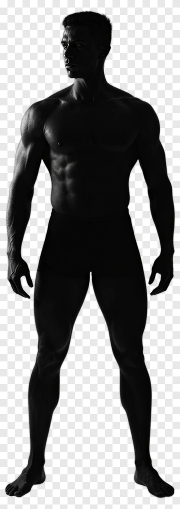 Silhouette Of A Muscular Man PNG