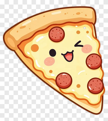 Cartoon Pizza Slice With Pepperoni PNG