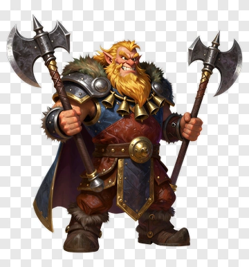 Warrior Holding Two Axes PNG