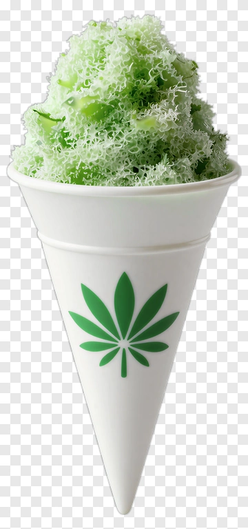 Ice Cream Cone With Green Topping PNG