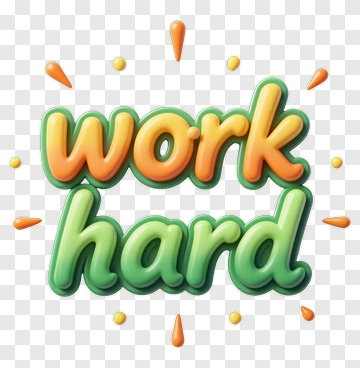 Work Hard Text Design PNG