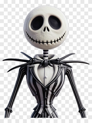 3D Skeleton Character In Striped Suit PNG