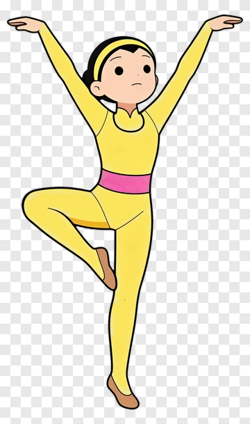 Cartoon Dancer In Yellow Outfit PNG
