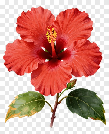 Red Hibiscus Flower PNG
