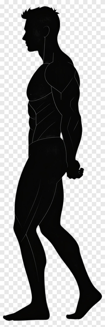 Silhouette Of A Walking Man PNG