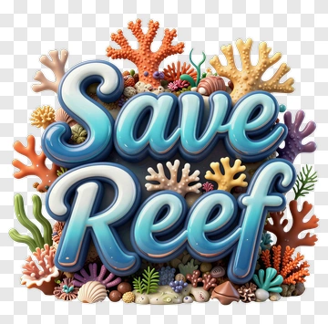 Save Reef Coral Composition PNG