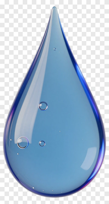 Blue Water Drop With Bubbles PNG