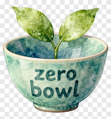 Zero Bowl With Leaves PNG