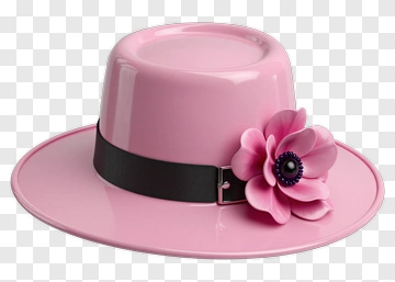 Pink Hat With Flower Decoration PNG