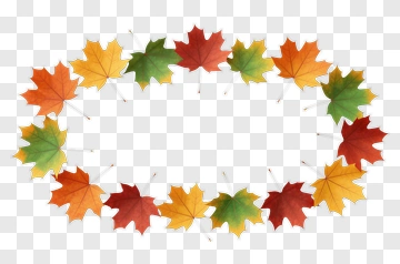 Colorful Autumn Leaf Wreath PNG