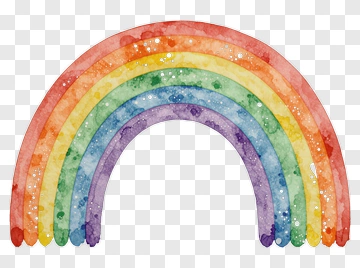Colorful Watercolor Rainbow PNG
