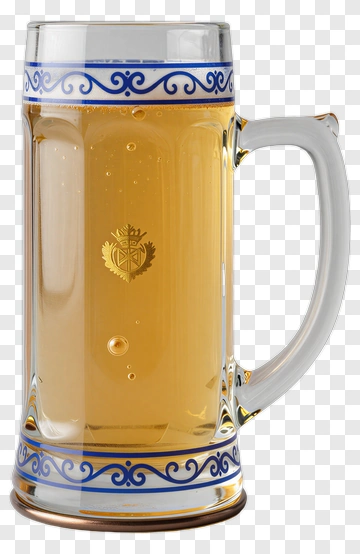 Beer Mug With Gold Emblem PNG