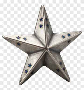 Silver Star With Blue Accents PNG