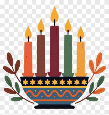 Colorful Hanukkah Menorah With Candles PNG
