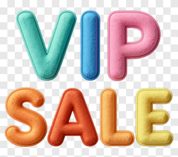 Colorful Vip Sale Text PNG
