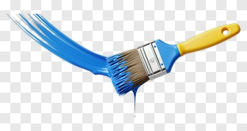 Blue Paint Brush With Paint Stroke PNG