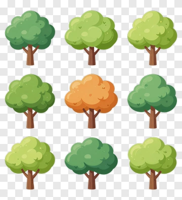 Colorful Tree Collection PNG
