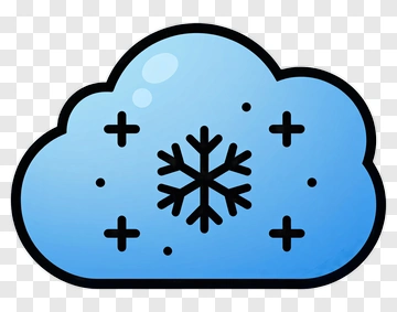 Cartoon Cloud With Snowflake PNG