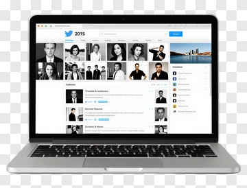 Laptop Displaying Twitter Profile Page PNG