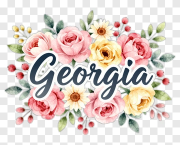Floral Arrangement With The Name Georgia PNG