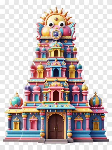 Colorful Temple Architecture PNG