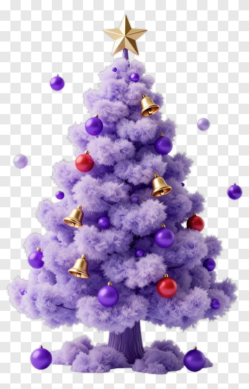 Colorful Felt Christmas Tree With Ornaments PNG