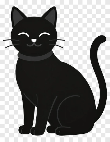 Cartoon Black Cat PNG