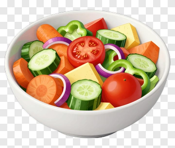 Colorful Salad Bowl With Fresh Vegetables PNG