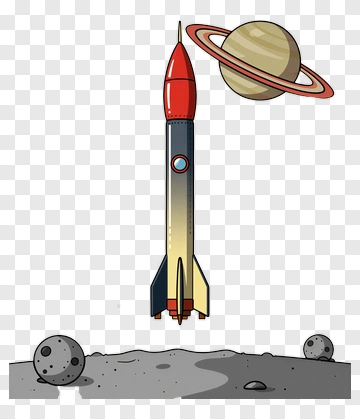 Rocket Launching Towards Saturn PNG