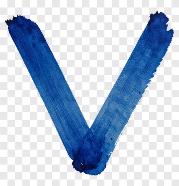 Blue Watercolor Letter V PNG
