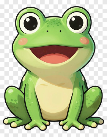 Cartoon Frog Smiling PNG