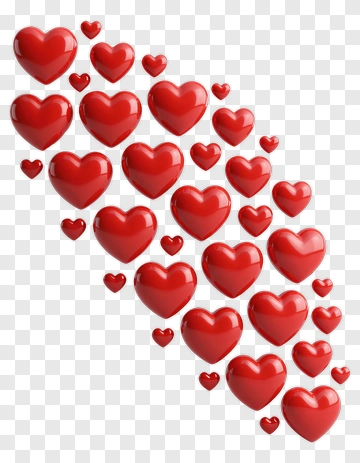 Colorful Heart Arrangement PNG