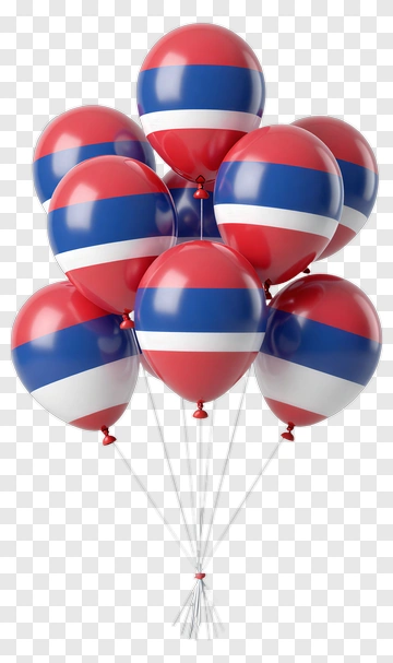 Balloons With North Korean Flag Design PNG