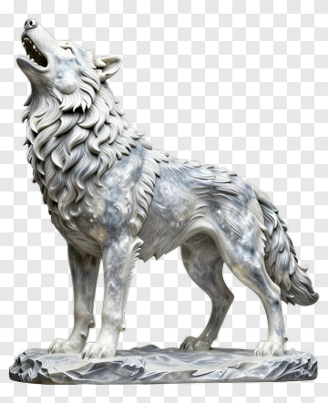 Howling Wolf Statue PNG