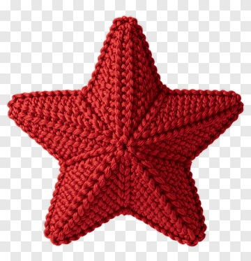 Red Knitted Star PNG